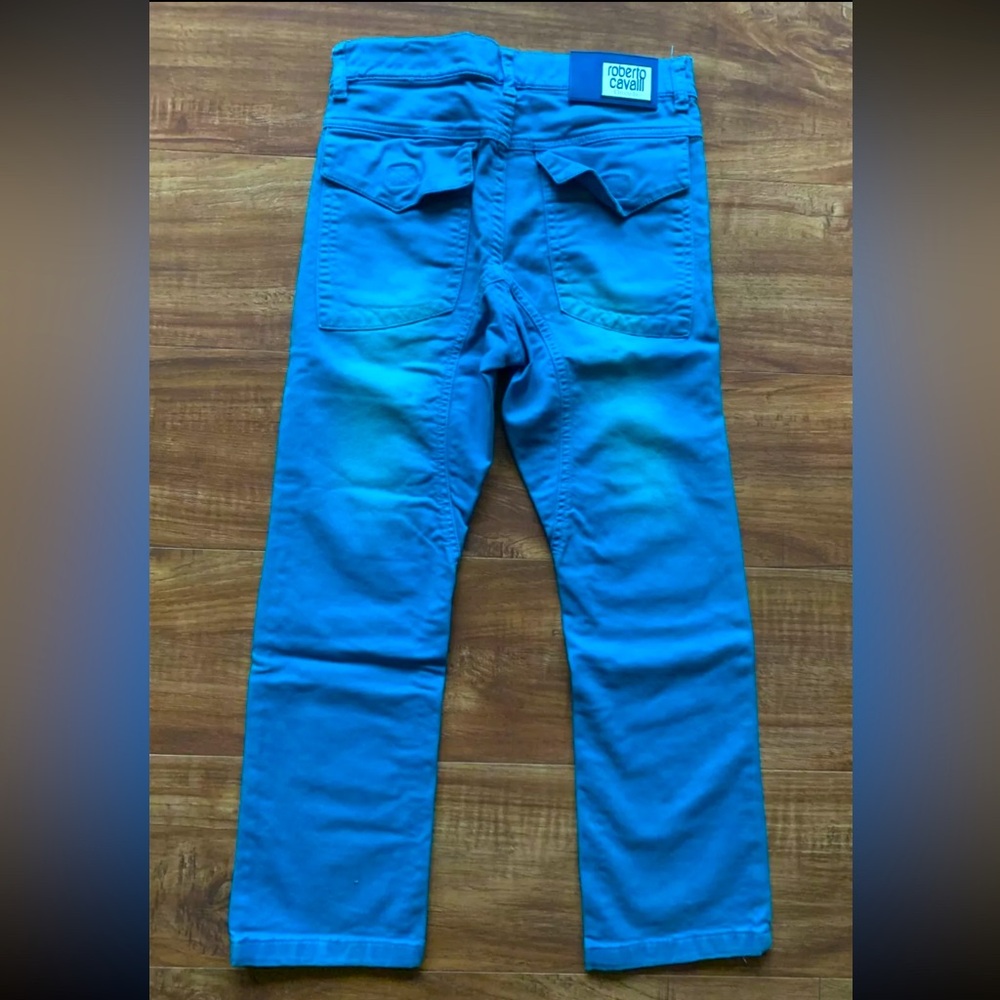 Roberto Cavalli Devils Boys Unisex Kids Slim Light Blue Jeans Pants Youth Sz 6 Y